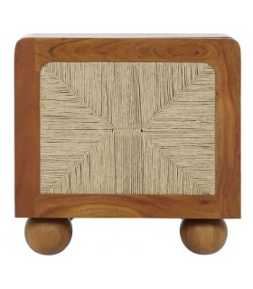 MESITA DE NOCHE MADERA ACACIA RATAN MDMHOGAR