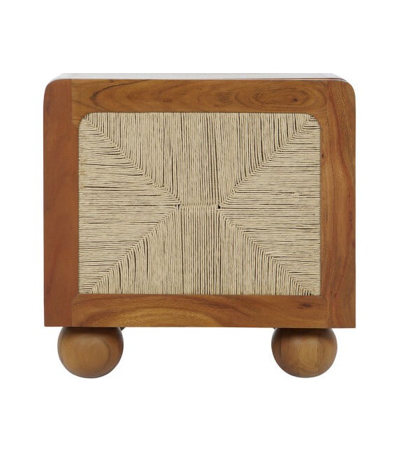 MESITA DE NOCHE MADERA ACACIA RATAN MDMHOGAR