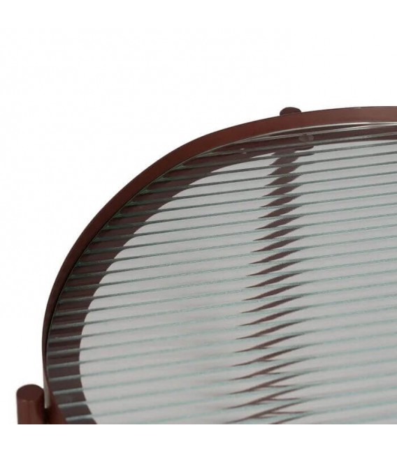 MESA DE CENTRO METAL MARRON CRISTAL MDMHOGAR