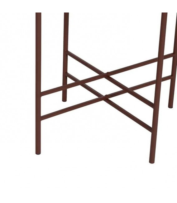 MESA DE CENTRO METAL MARRON CRISTAL MDMHOGAR