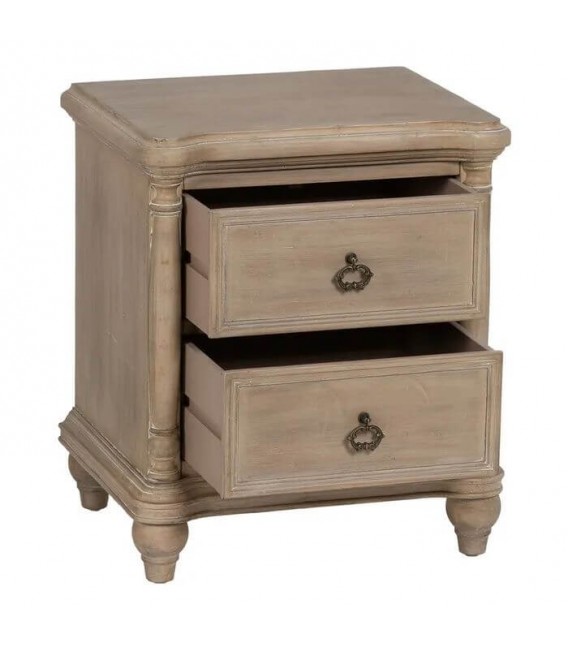 MESITA DE NOCHE MADERA DE ABETO NATURAL MDMHOGAR