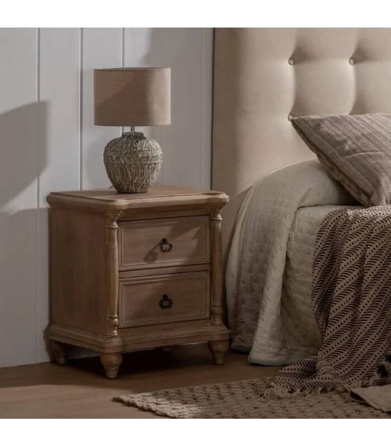 MESITA DE NOCHE MADERA DE ABETO NATURAL MDMHOGAR