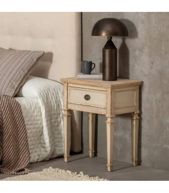 MESITA DE NOCHE MADERA ABETO NATURAL MDMHOGAR