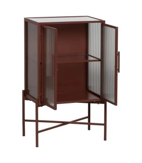 VITRINA METAL MARRON CRISTAL MDMHOGAR