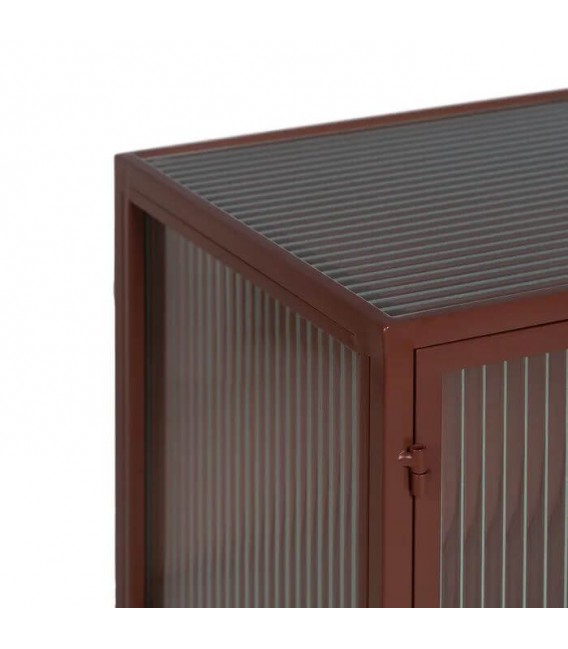 VITRINA METAL MARRON CRISTAL MDMHOGAR