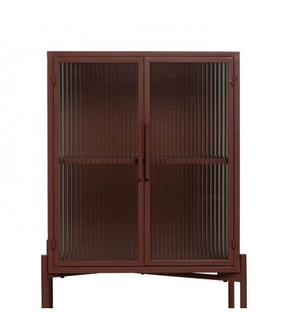 VITRINA METAL MARRON CRISTAL MDMHOGAR