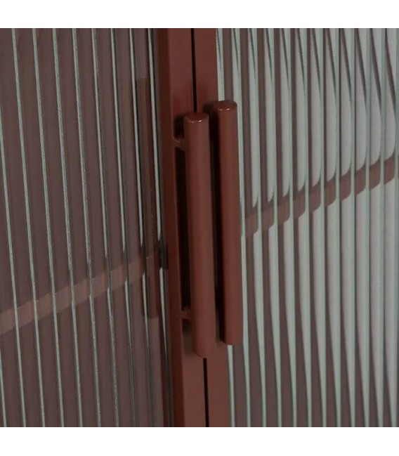 VITRINA METAL MARRON CRISTAL MDMHOGAR