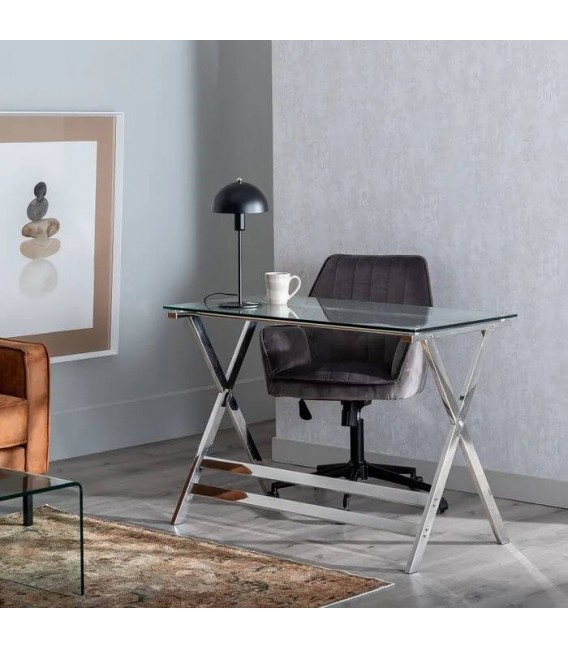 ESCRITORIO CRISTAL 10MM METAL MDMHOGAR