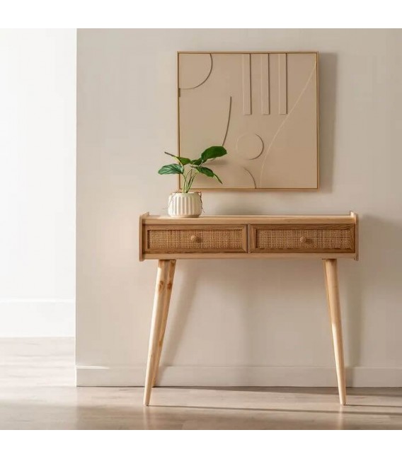 CONSOLA MADERA DE PAULONIA DM RATAN MDMHOGAR