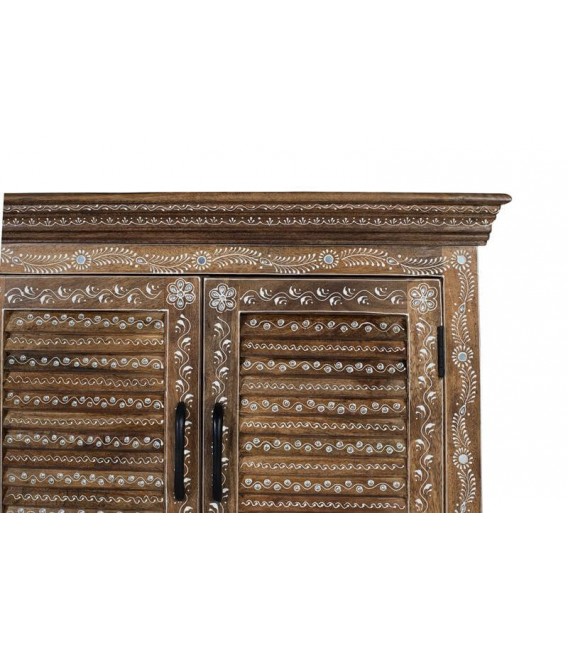 APARADOR 4 PUERTAS MADERA NATURAL PINTADA A MANO MDMHOGAR