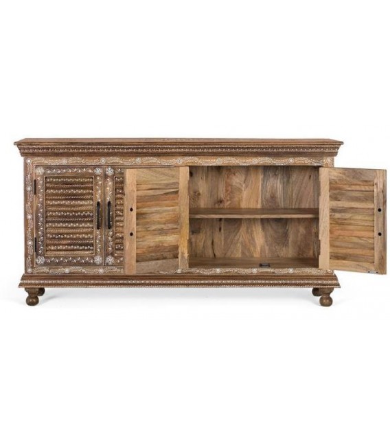 APARADOR 4 PUERTAS MADERA NATURAL PINTADA A MANO MDMHOGAR