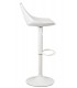 TABURETE BARRA ELEVABLE METAL BLANCO POLIPIEL BLANCA MDMHOGAR