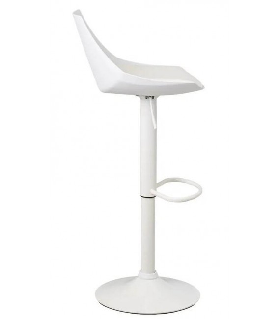 TABURETE BARRA ELEVABLE METAL BLANCO POLIPIEL BLANCA MDMHOGAR