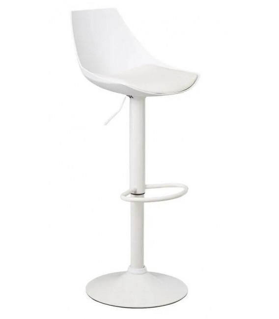 TABURETE BARRA ELEVABLE METAL BLANCO POLIPIEL BLANCA MDMHOGAR