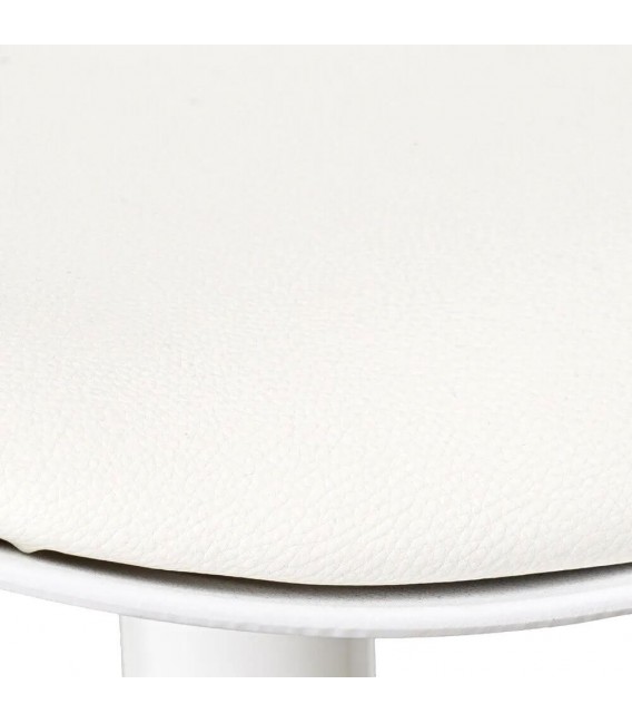TABURETE BARRA ELEVABLE METAL BLANCO POLIPIEL BLANCA MDMHOGAR