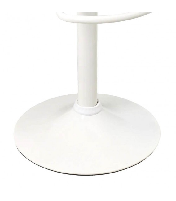 TABURETE BARRA ELEVABLE METAL BLANCO POLIPIEL BLANCA MDMHOGAR