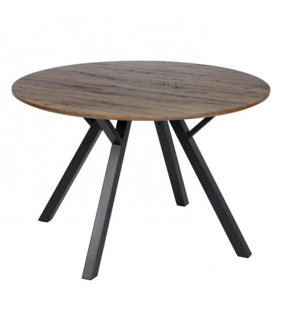 MESA DE COMEDOR METAL NEGRO MADERA DM MDMHOGAR