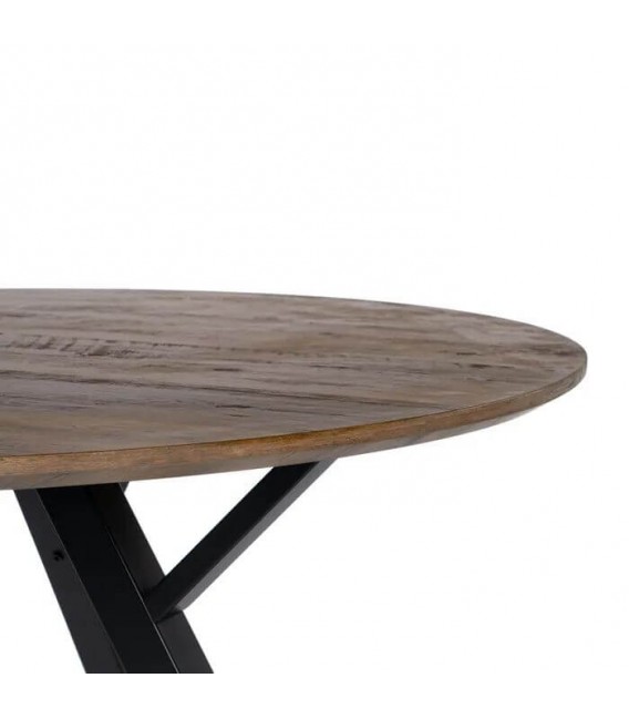 MESA DE COMEDOR METAL NEGRO MADERA DM MDMHOGAR