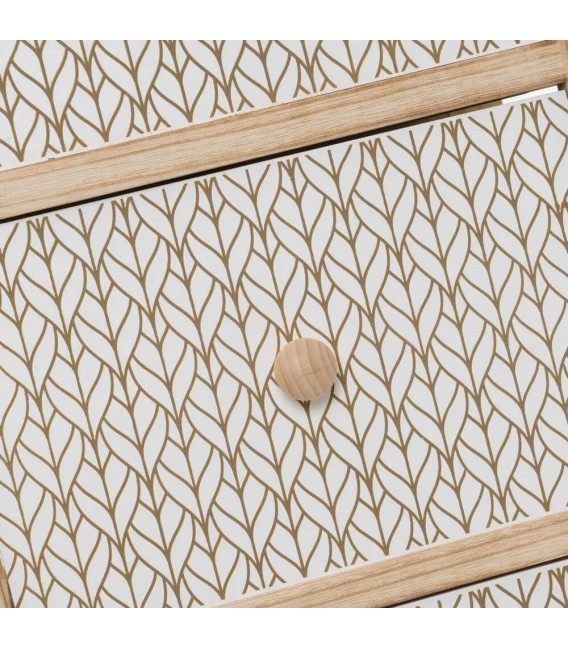 CAJONERA AUXILIAR 34 CAJONES PEQUEÑA MADERA NATURAL Y BLANCO