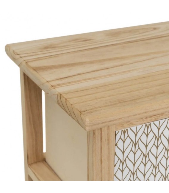 CAJONERA AUXILIAR 34 CAJONES PEQUEÑA MADERA NATURAL Y BLANCO