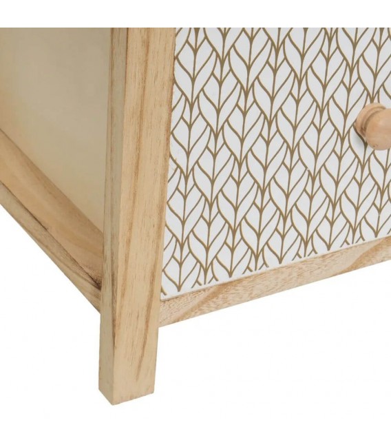 CAJONERA AUXILIAR 34 CAJONES PEQUEÑA MADERA NATURAL Y BLANCO