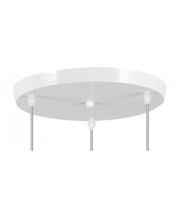 LAMPARA DE TECHO 3 LUCES REDONDA MADERA NATURAL METAL BLANCO