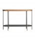 CONSOLA METAL NEGRO MADERA DE ABETO Y CRISTAL MDMHOGAR