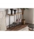 CONSOLA METAL NEGRO MADERA DE ABETO Y CRISTAL MDMHOGAR