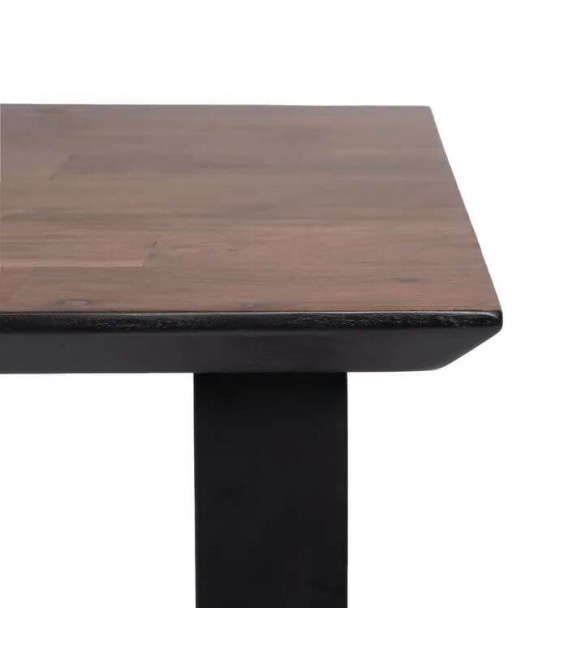 MESA DE COMEDOR MADERA DE ACACIA NATURAL METAL NEGRO MDMHOGAR