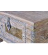 BAUL MADERA DE MANGO LAVADA EN BLANCO Y METAL DORADO Y NIQUEL