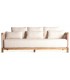 SOFA EXTERIOR 3 PLAZAS TRENA MADERA TECA TEXTIL BLANCO