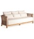 SOFA EXTERIOR 3 PLAZAS TRENA MADERA TECA TEXTIL BLANCO