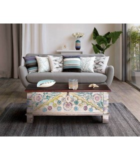 BAUL MADERA DE MANGO POLICROMADA Y CAOBA MDMHOGAR