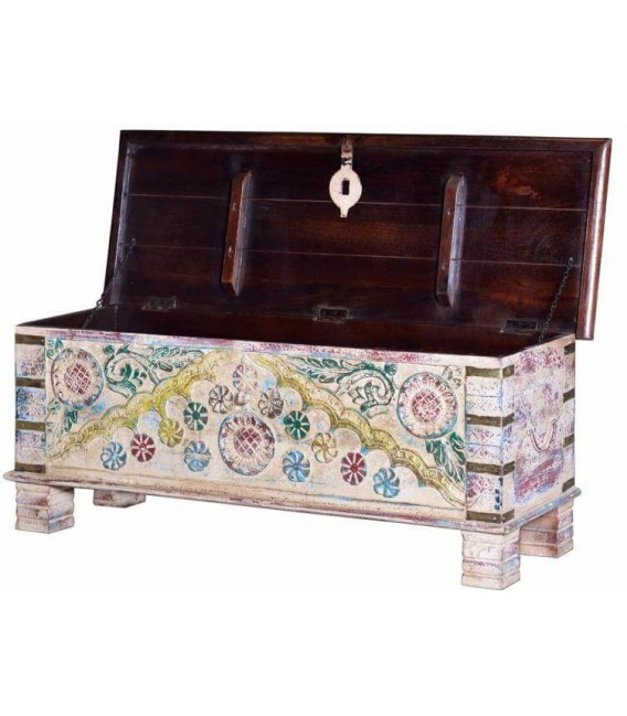 BAUL MADERA DE MANGO POLICROMADA Y CAOBA MDMHOGAR