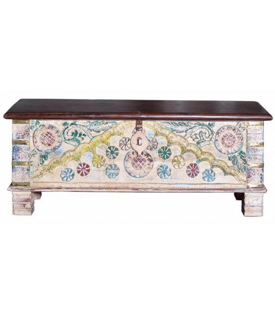 BAUL MADERA DE MANGO POLICROMADA Y CAOBA MDMHOGAR