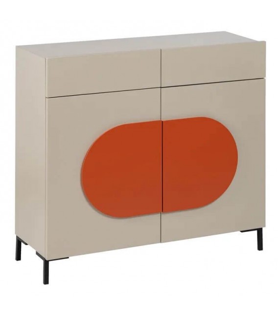 APARADOR MADERA LACADA TOPO Y NARANJA MDMHOGAR