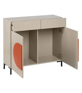 APARADOR MADERA LACADA TOPO Y NARANJA MDMHOGAR