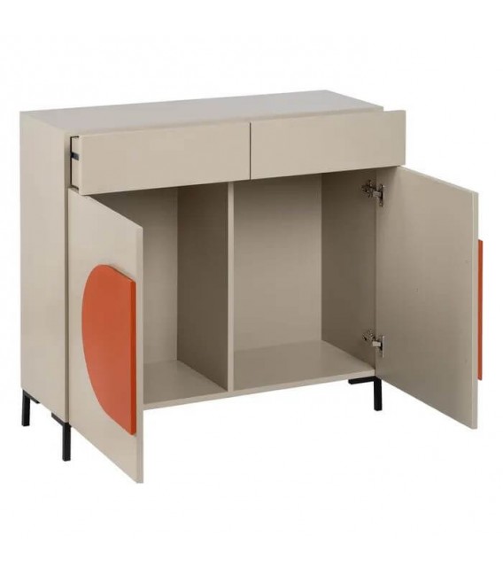 APARADOR MADERA LACADA TOPO Y NARANJA MDMHOGAR