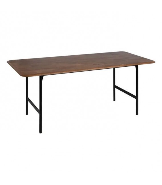 MESA DE COMEDOR  MADERA DE CAUCHO Y METAL MDMHOGAR