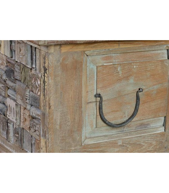 BAUL ORIGINAL MADERA MANGO RECICLADA COLLAGE COLORES MDMHOGAR