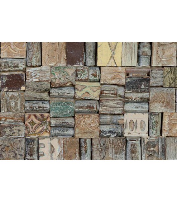 BAUL ORIGINAL MADERA MANGO RECICLADA COLLAGE COLORES MDMHOGAR