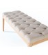 BANCO PIE DE CAMA LOCU MADERA NATURAL TEXTIL BEIGE CAPITONE