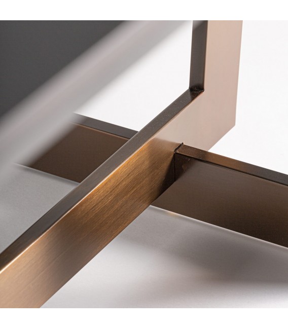 MESA DE COMEDOR MUY GRANDE TREMP ACERO ORO PIEDRA NEGRA MDMHOGAR