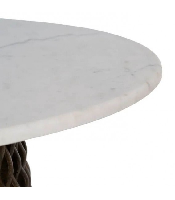 MESA DE CENTRO MADERA DE MANGO Y MÁRMOL MDMHOGAR