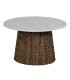 MESA DE CENTRO MADERA DE MANGO Y MÁRMOL MDMHOGAR