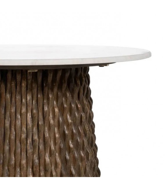 MESA DE CENTRO MADERA DE MANGO Y MÁRMOL MDMHOGAR