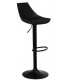 TABURETE BARRA ELEVABLE METAL NEGRO POLIPIEL NEGRA