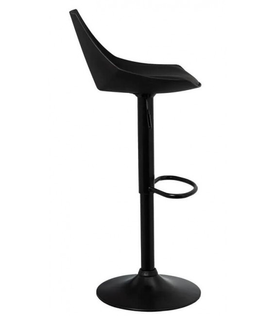 TABURETE BARRA ELEVABLE METAL NEGRO POLIPIEL NEGRA