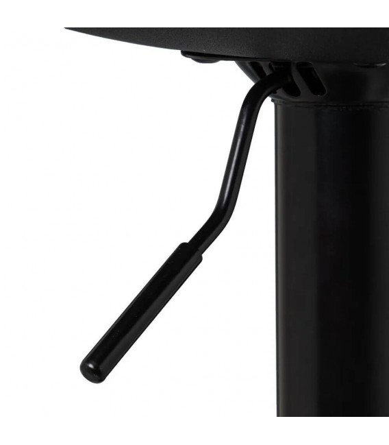 TABURETE BARRA ELEVABLE METAL NEGRO POLIPIEL NEGRA