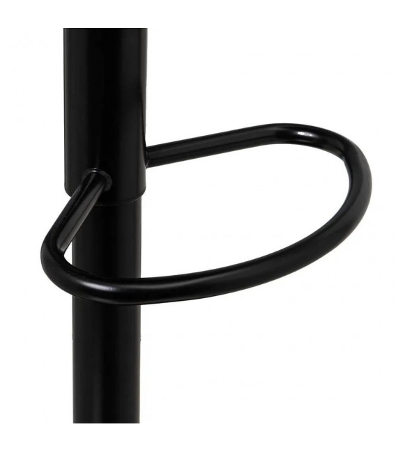 TABURETE BARRA ELEVABLE METAL NEGRO POLIPIEL NEGRA